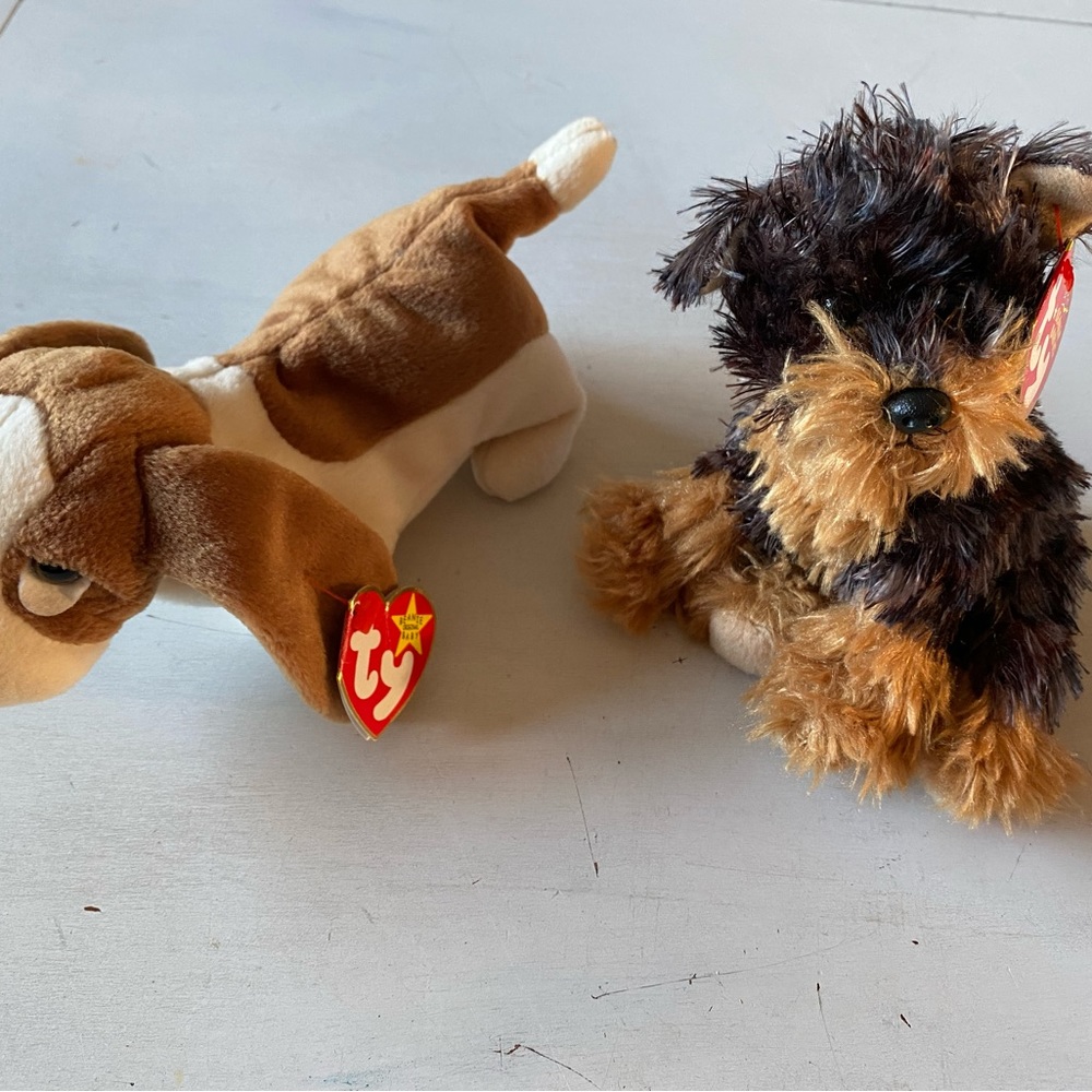 Ty beanie babies dog friends Tracker and Tyger
